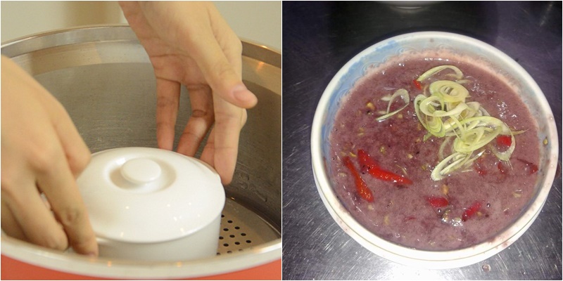 khử mùi mắm tôm bằng cách chưng cách thủy