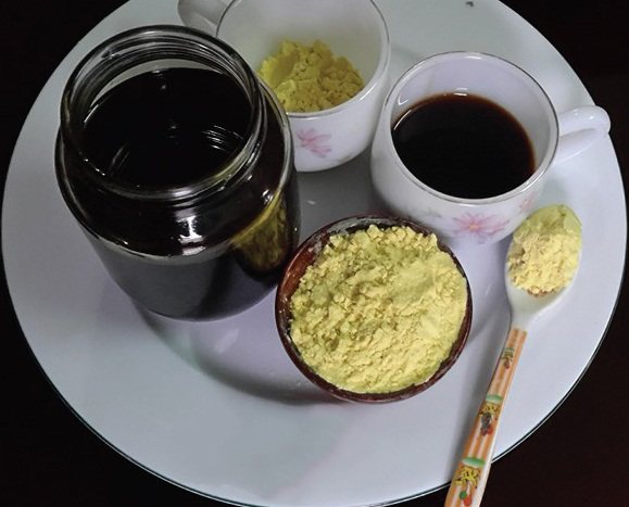 mật mía pha mật ong