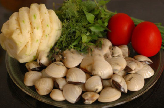 Nguyên liệu canh ngao nấu chua